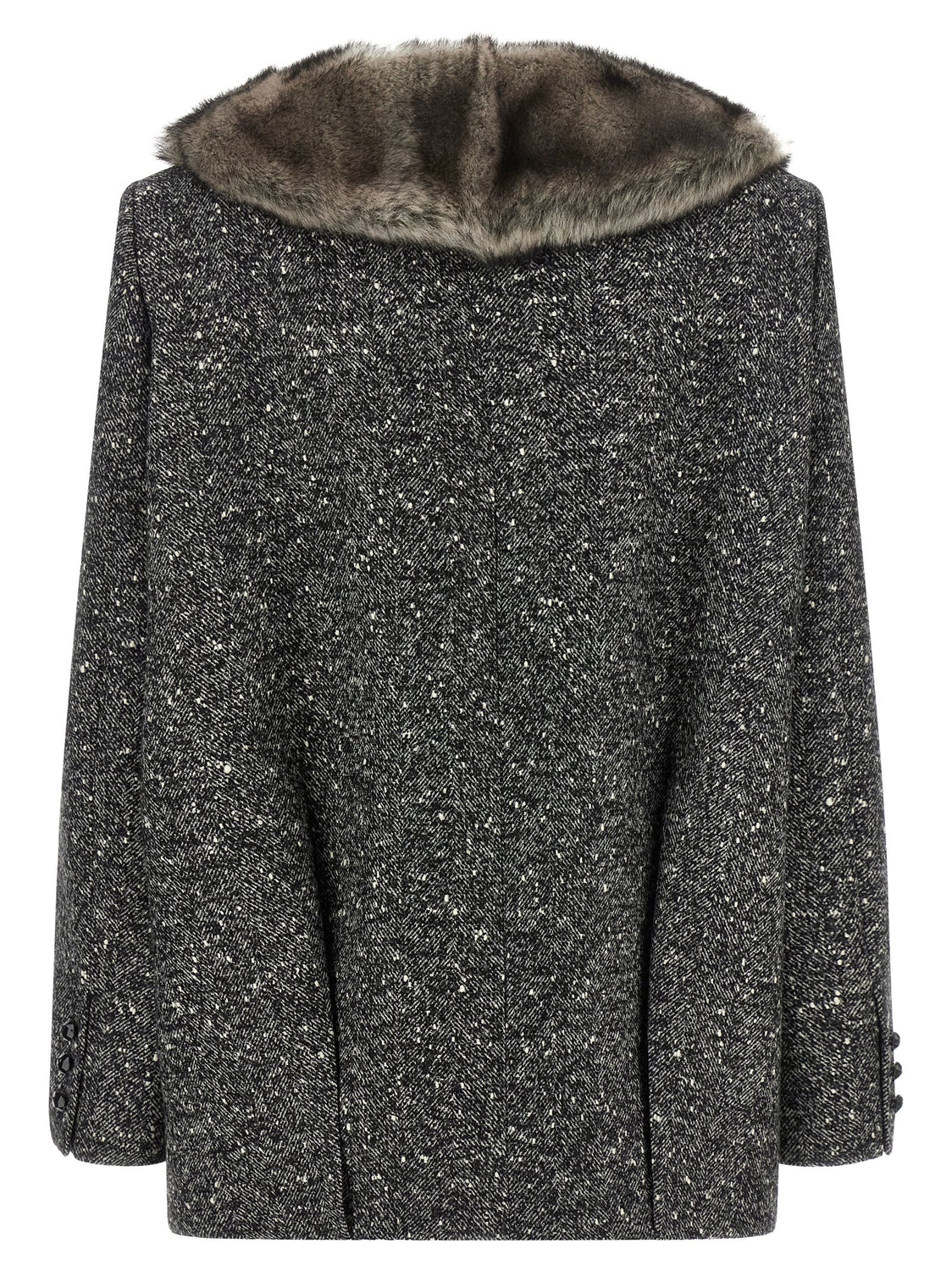 Bicolor Virgin Wool Coat