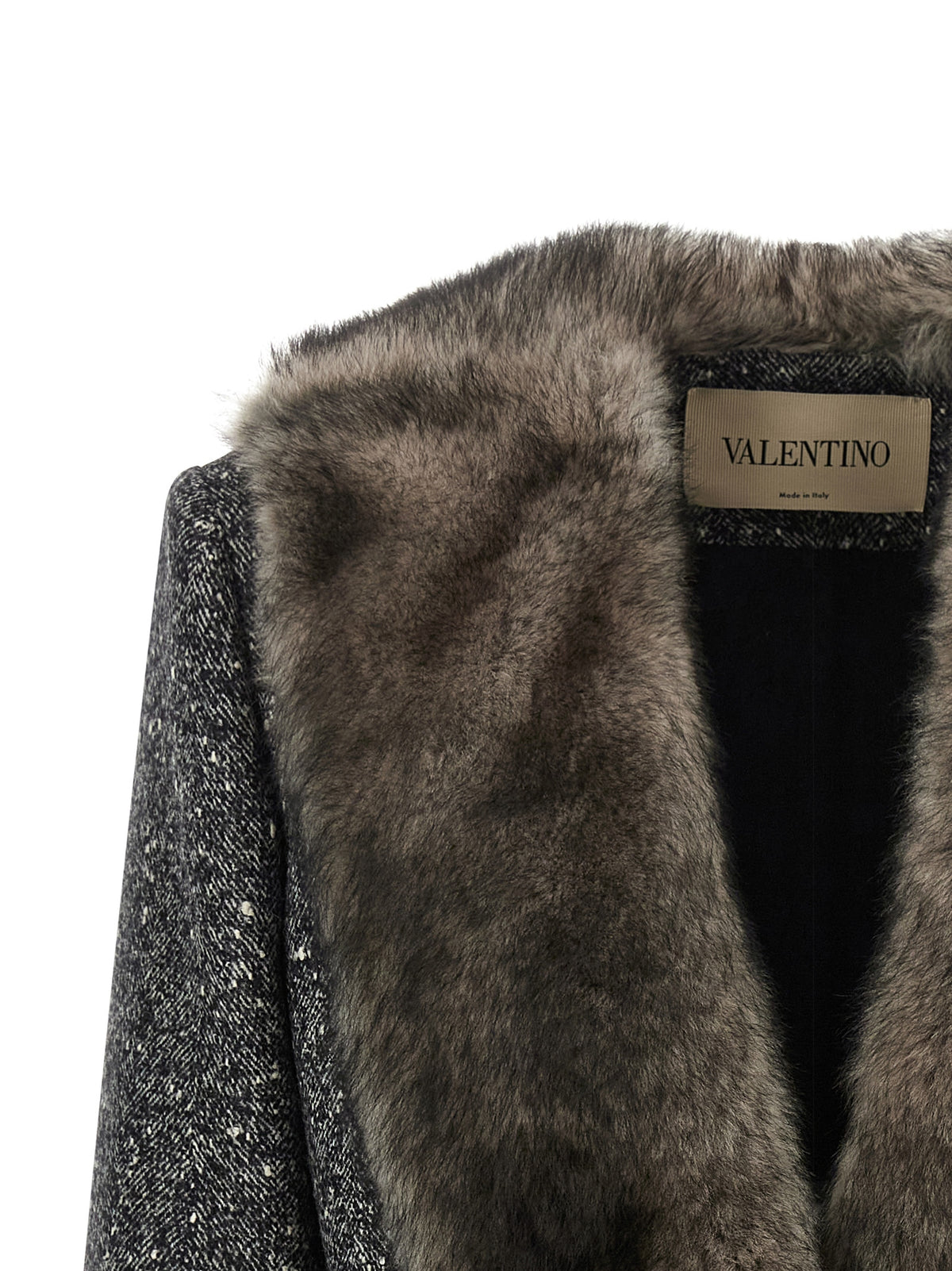 Bicolor Virgin Wool Coat