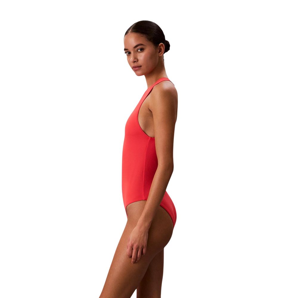 Orange Recycled Polyester One-Piece Swimsuit