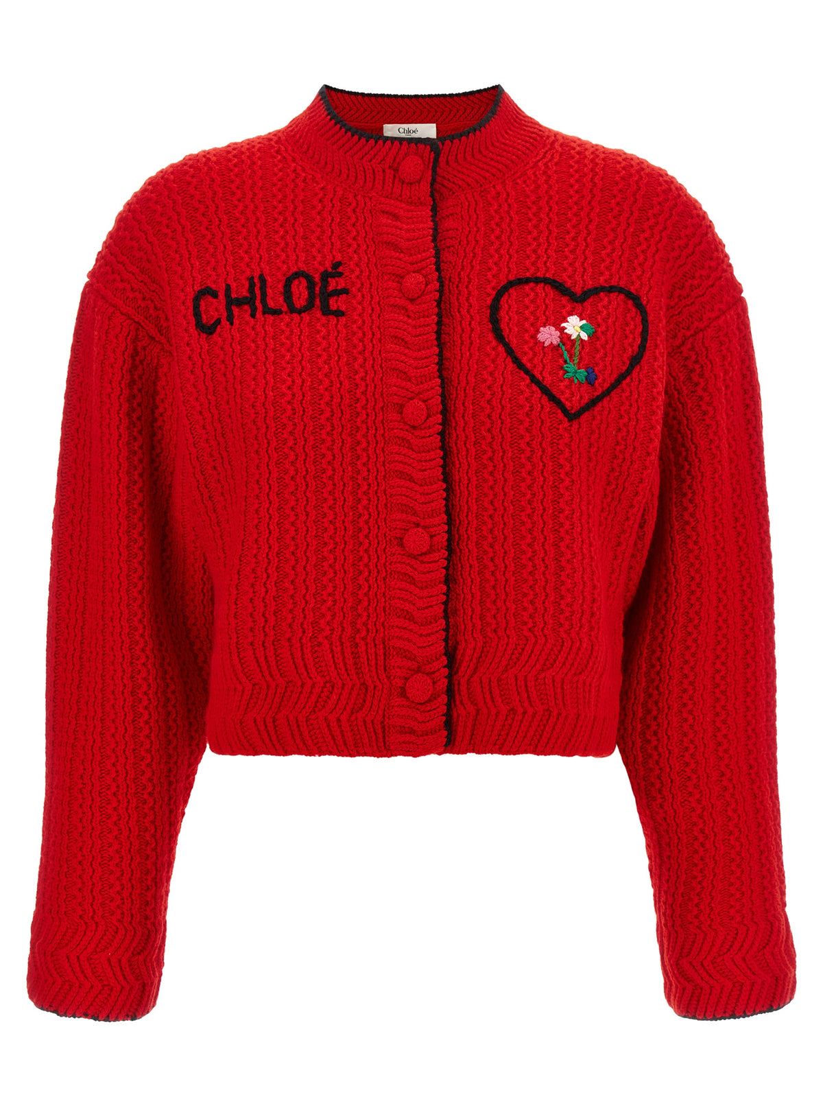 Red Wool Cardigan