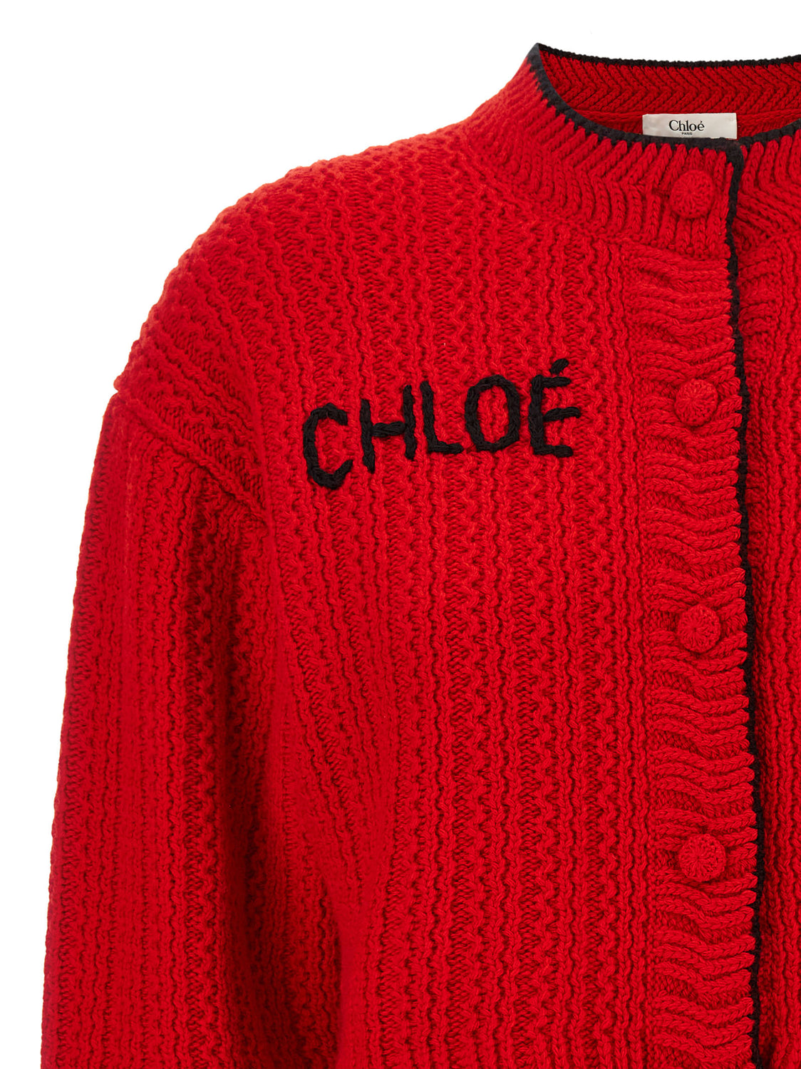 Red Wool Cardigan