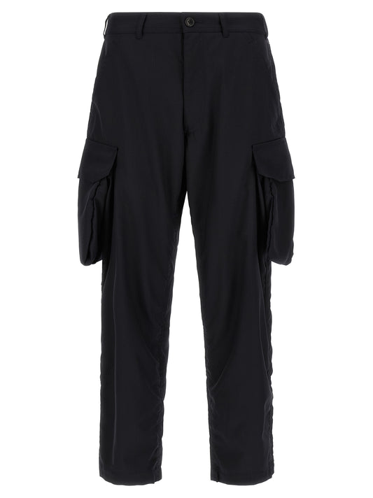 Blue Polyester Cargo Pants