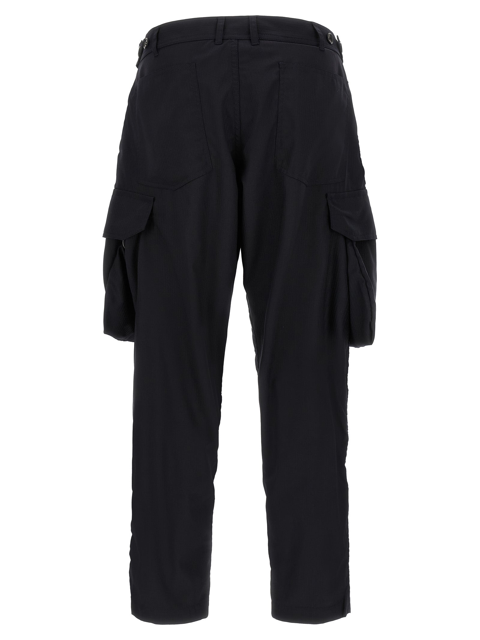 Blue Polyester Cargo Pants