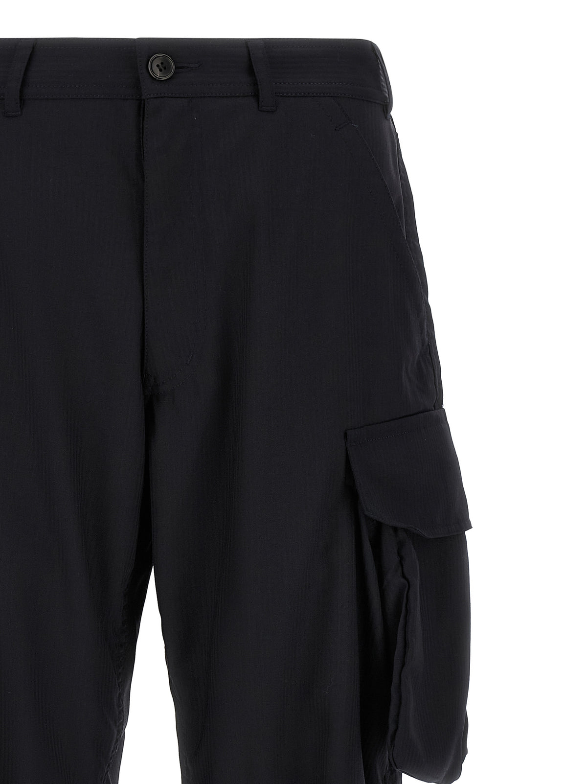 Blue Polyester Cargo Pants