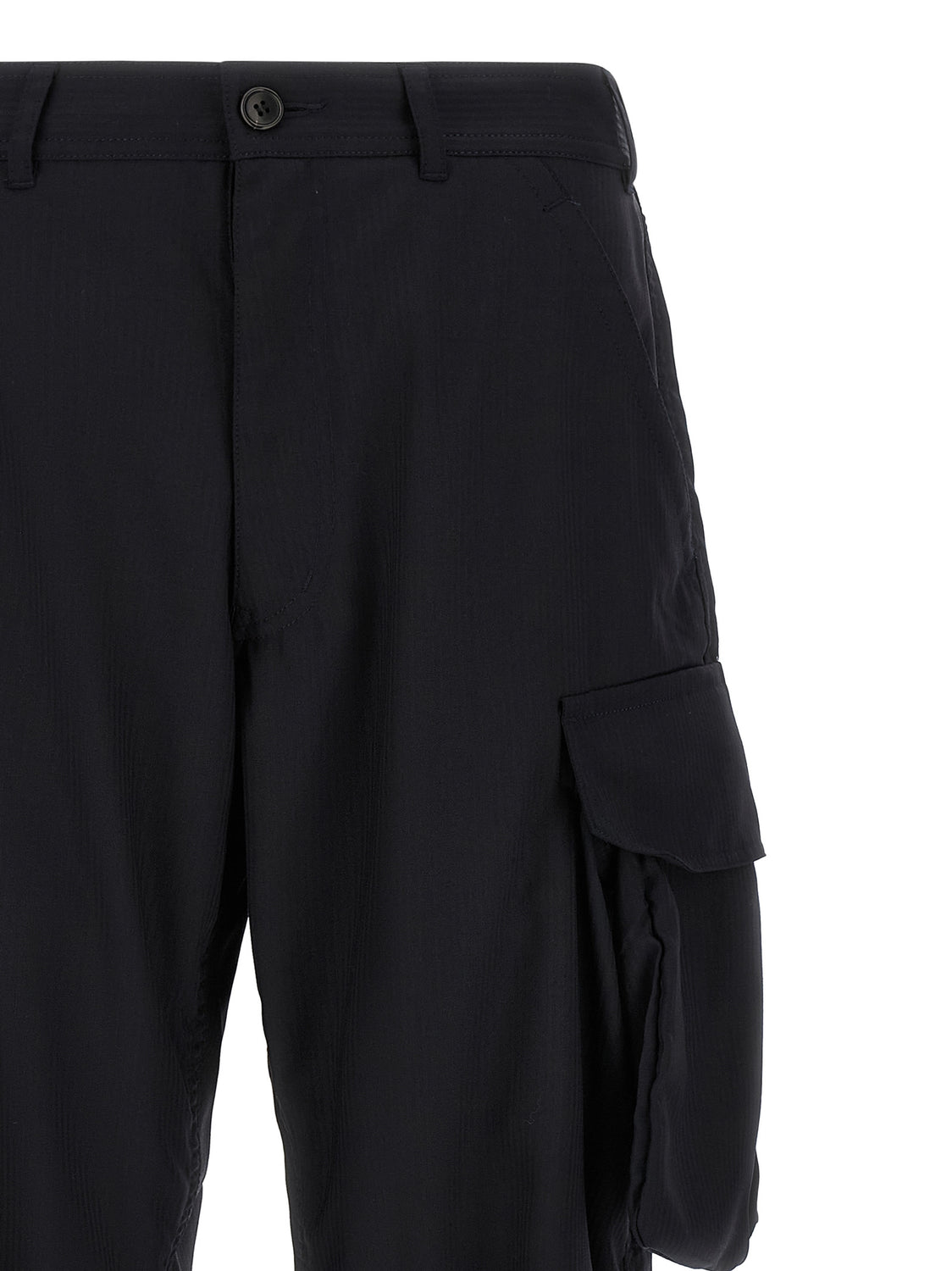 Blue Polyester Cargo Pants