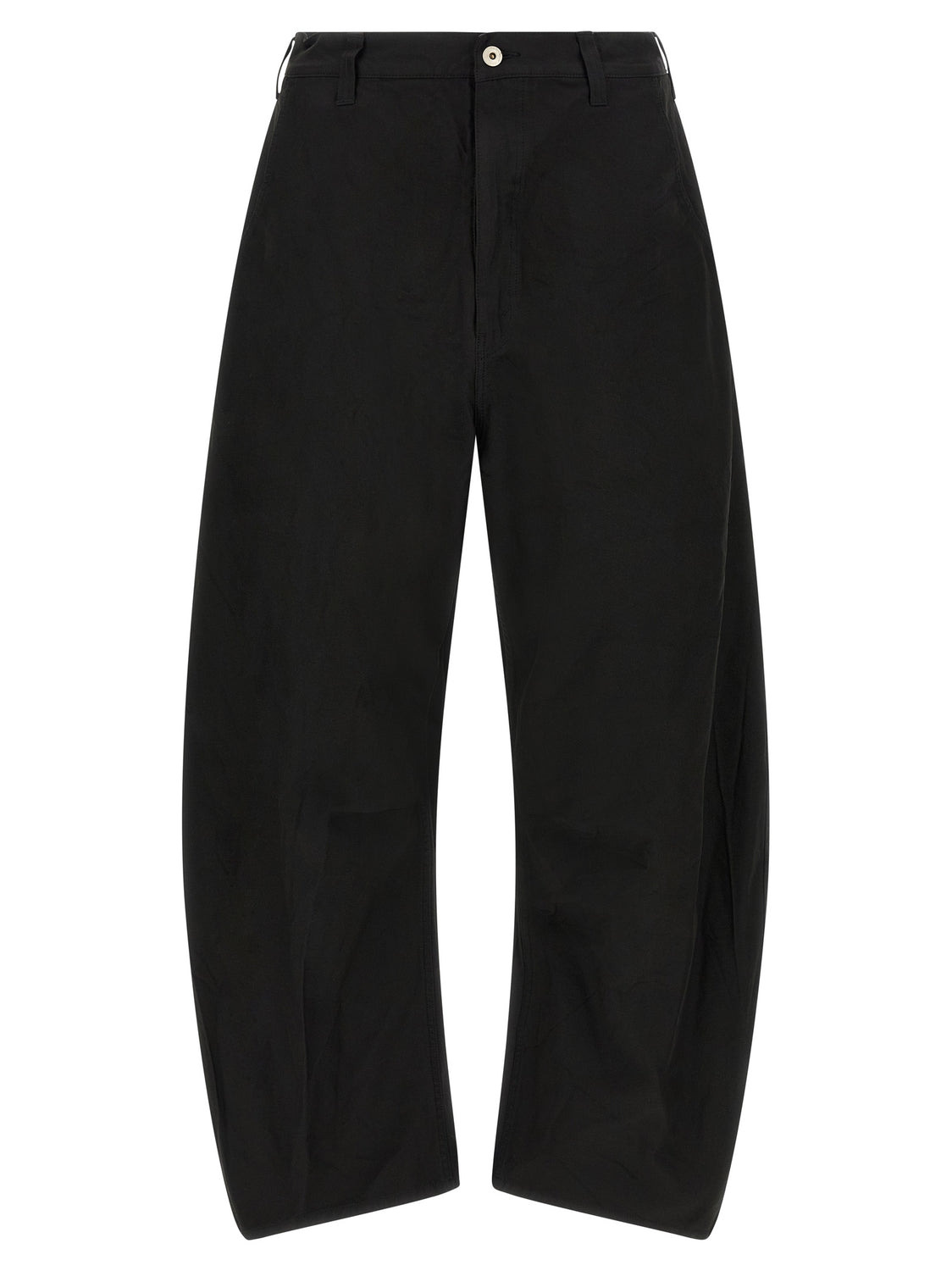 Black Polyester Casual Pants