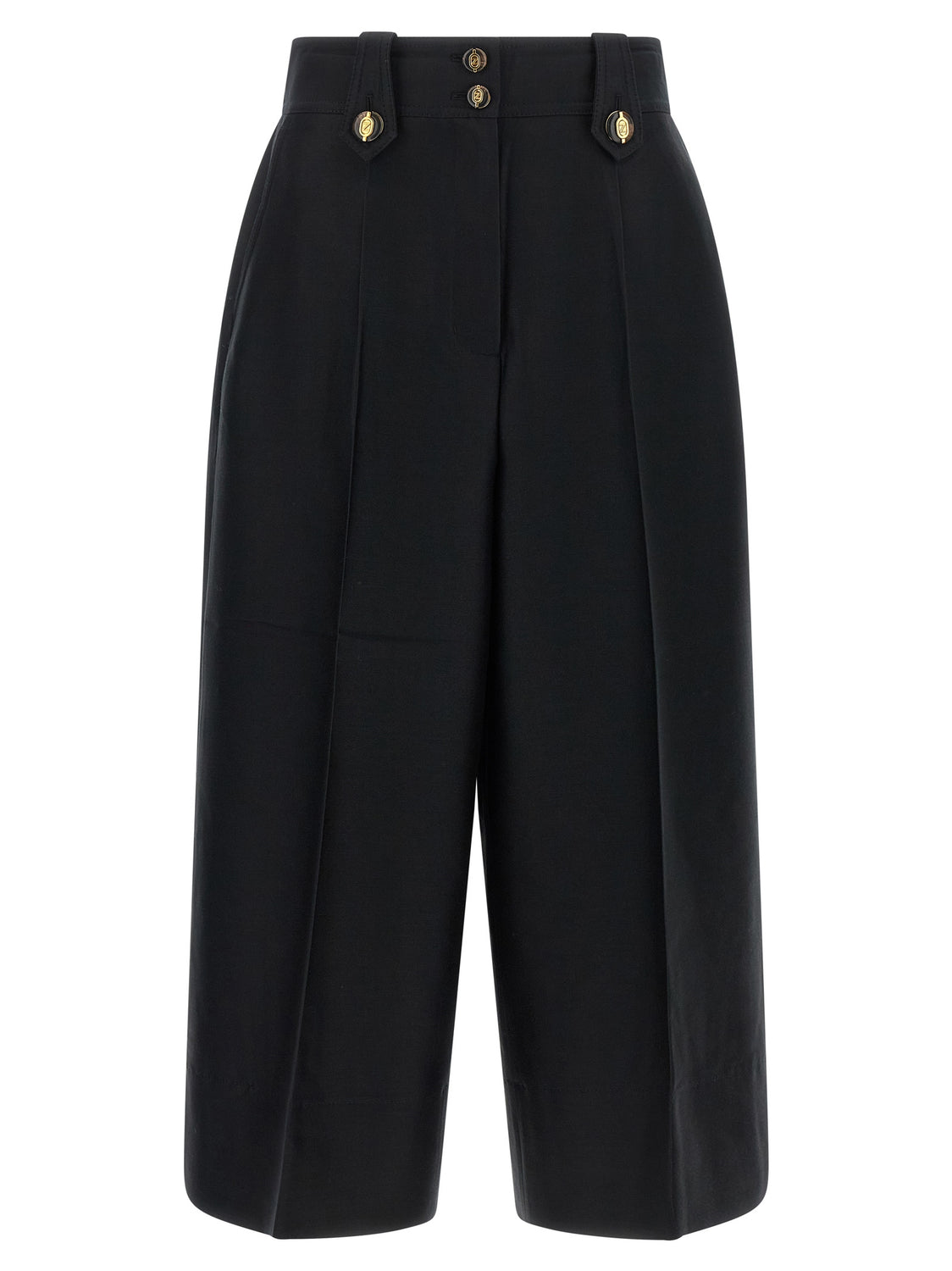 Black Wool Cropped Pants