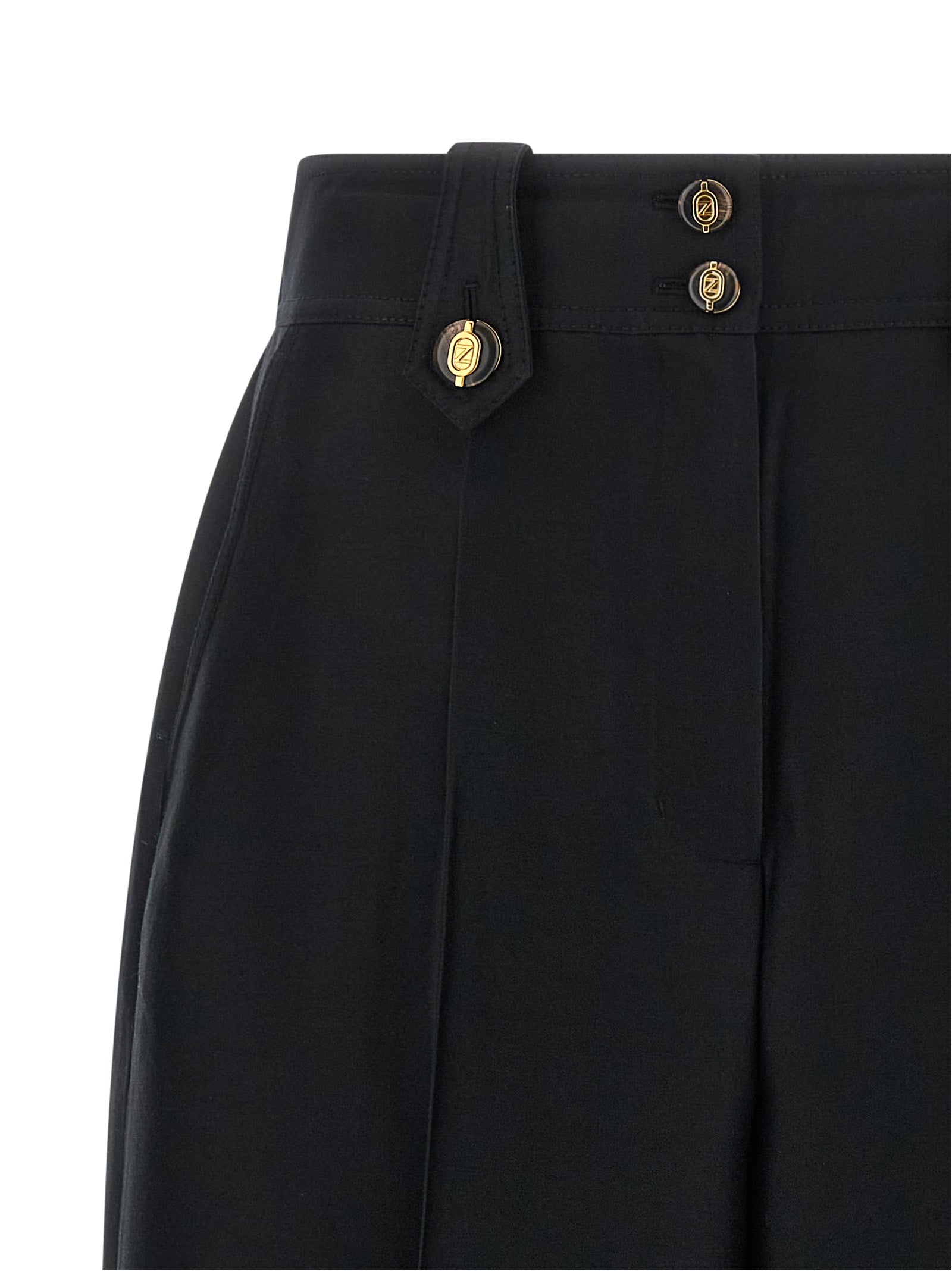 Black Wool Cropped Pants