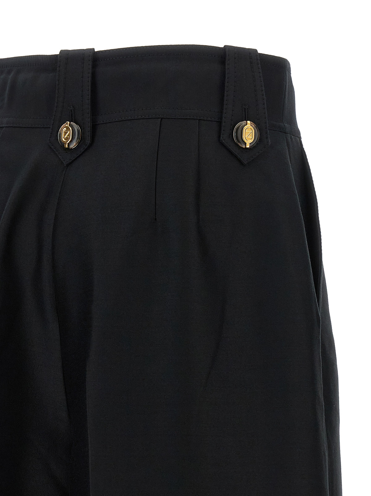 Black Wool Cropped Pants