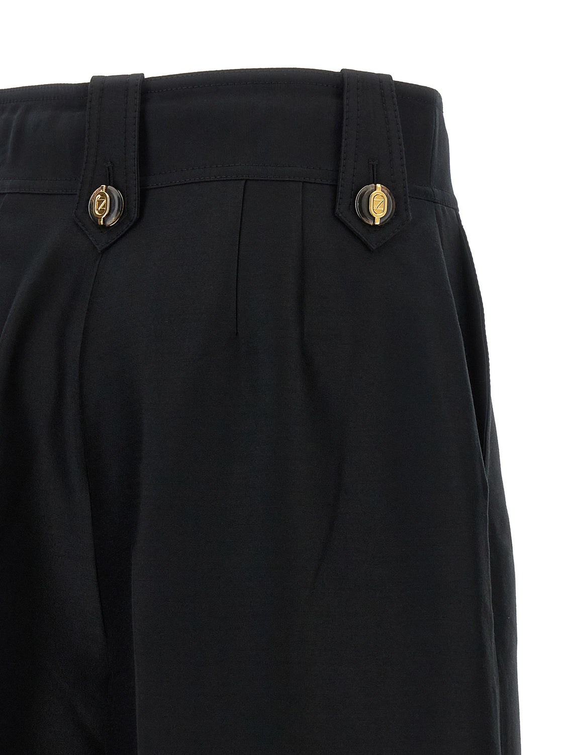 Black Wool Cropped Pants