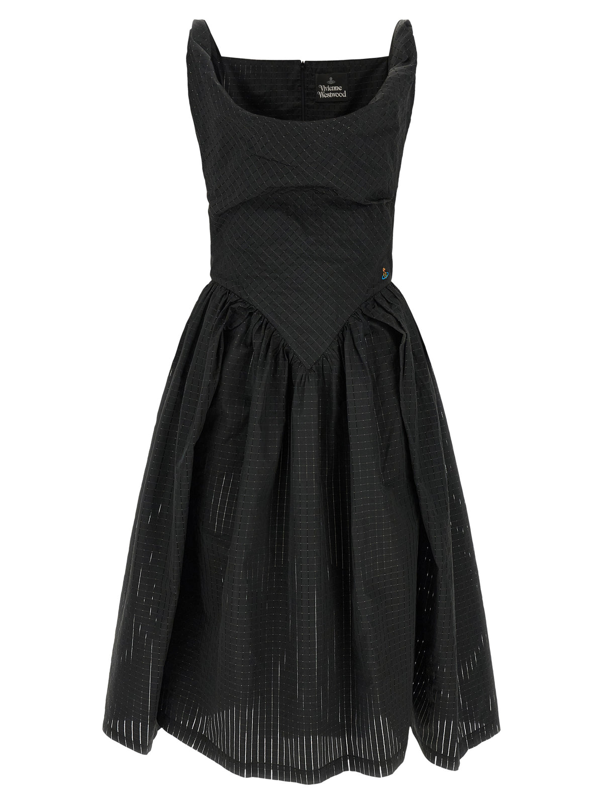 Black Polyester Midi Dress