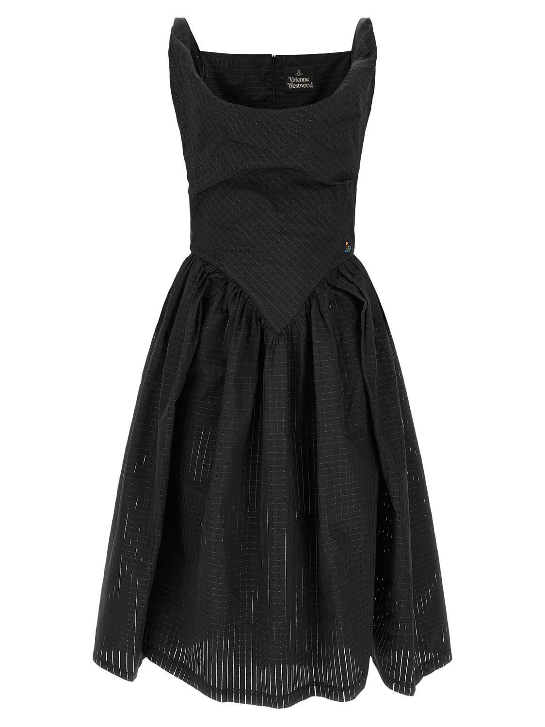 Black Polyester Midi Dress