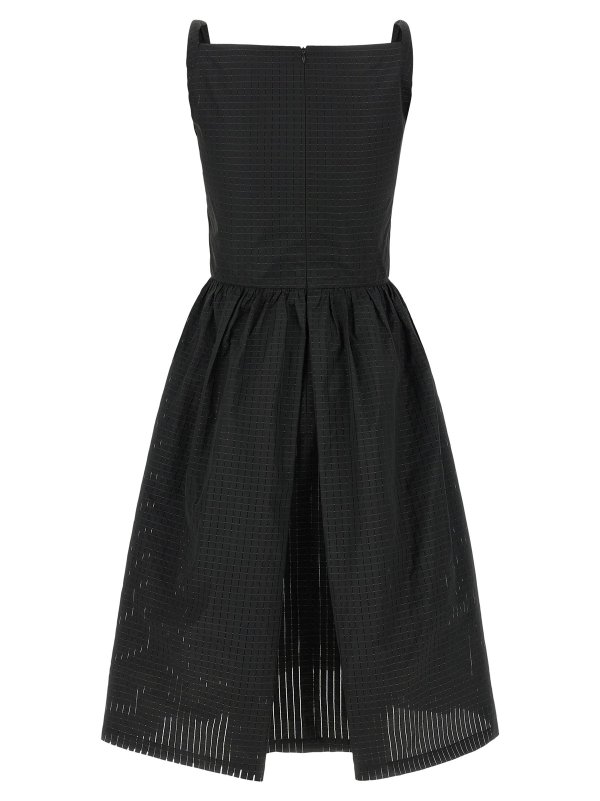 Black Polyester Midi Dress