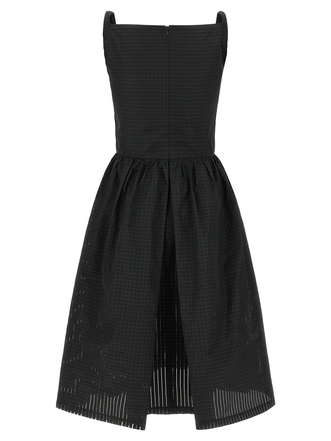 Black Polyester Midi Dress