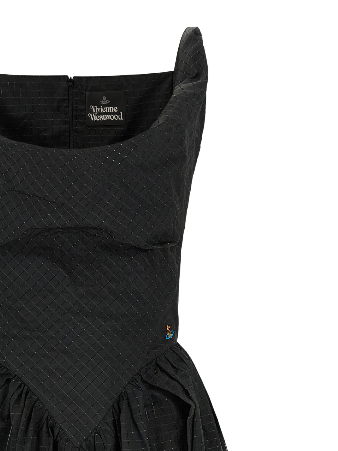 Black Polyester Midi Dress