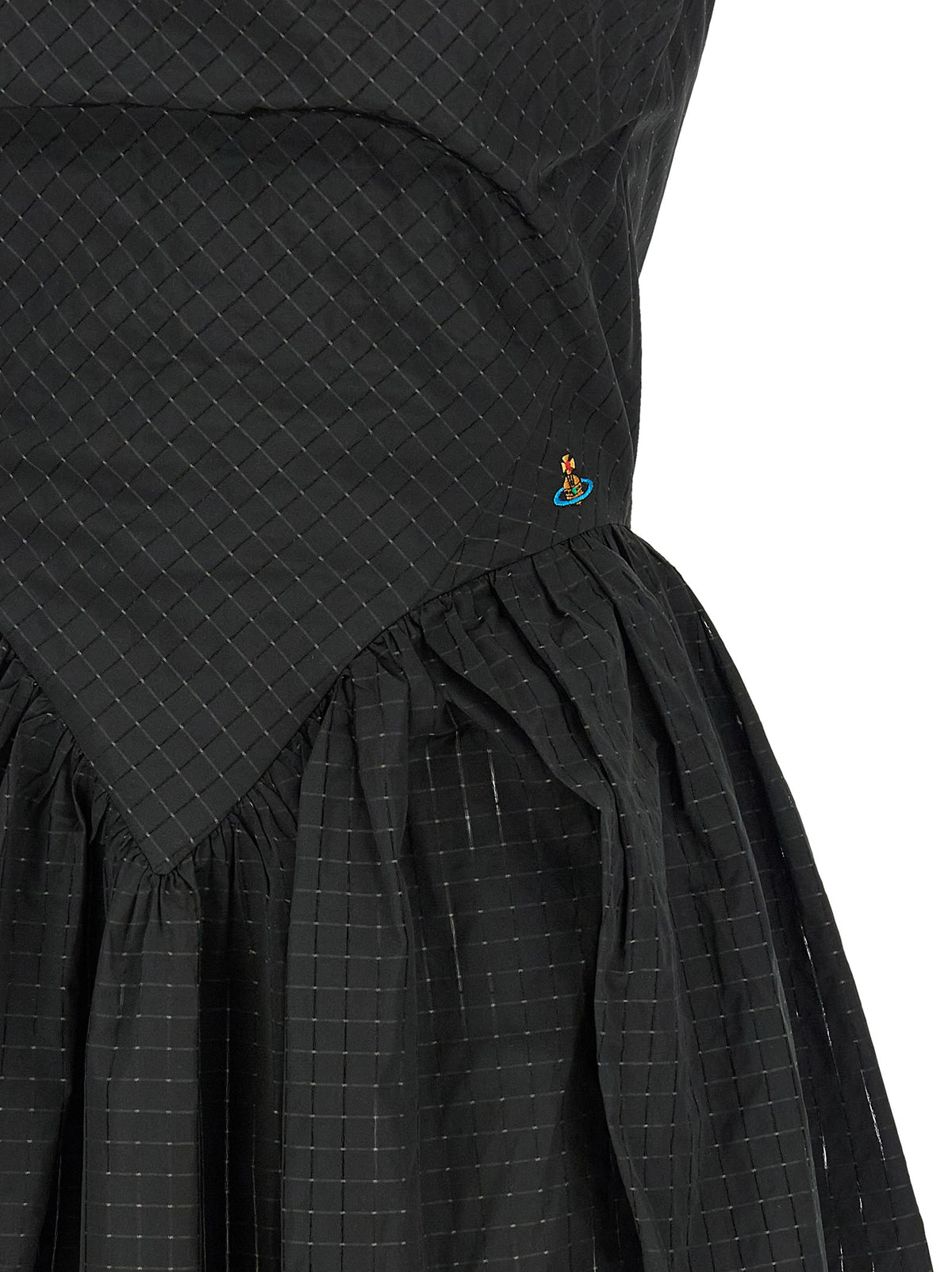 Black Polyester Midi Dress