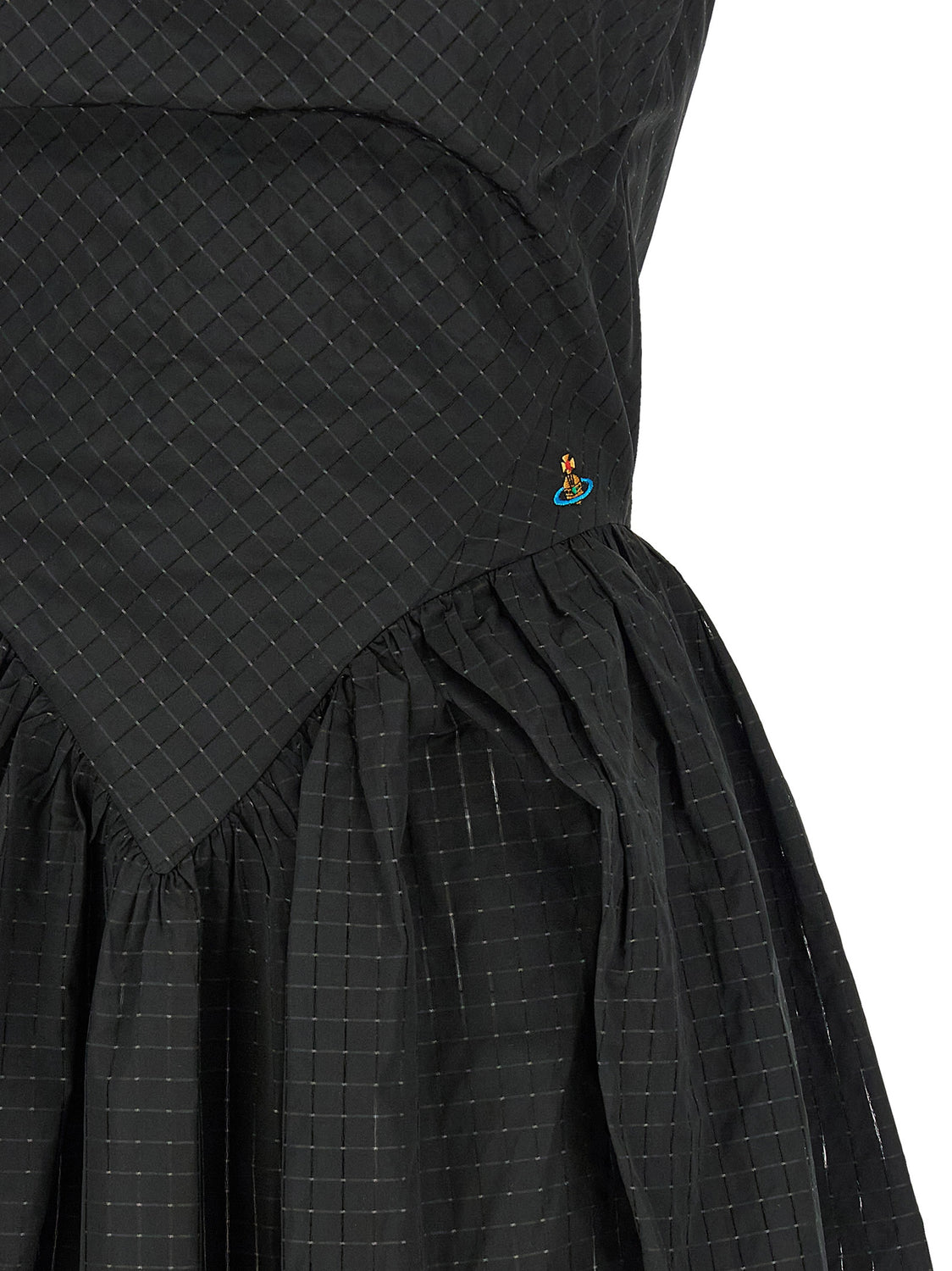Black Polyester Midi Dress