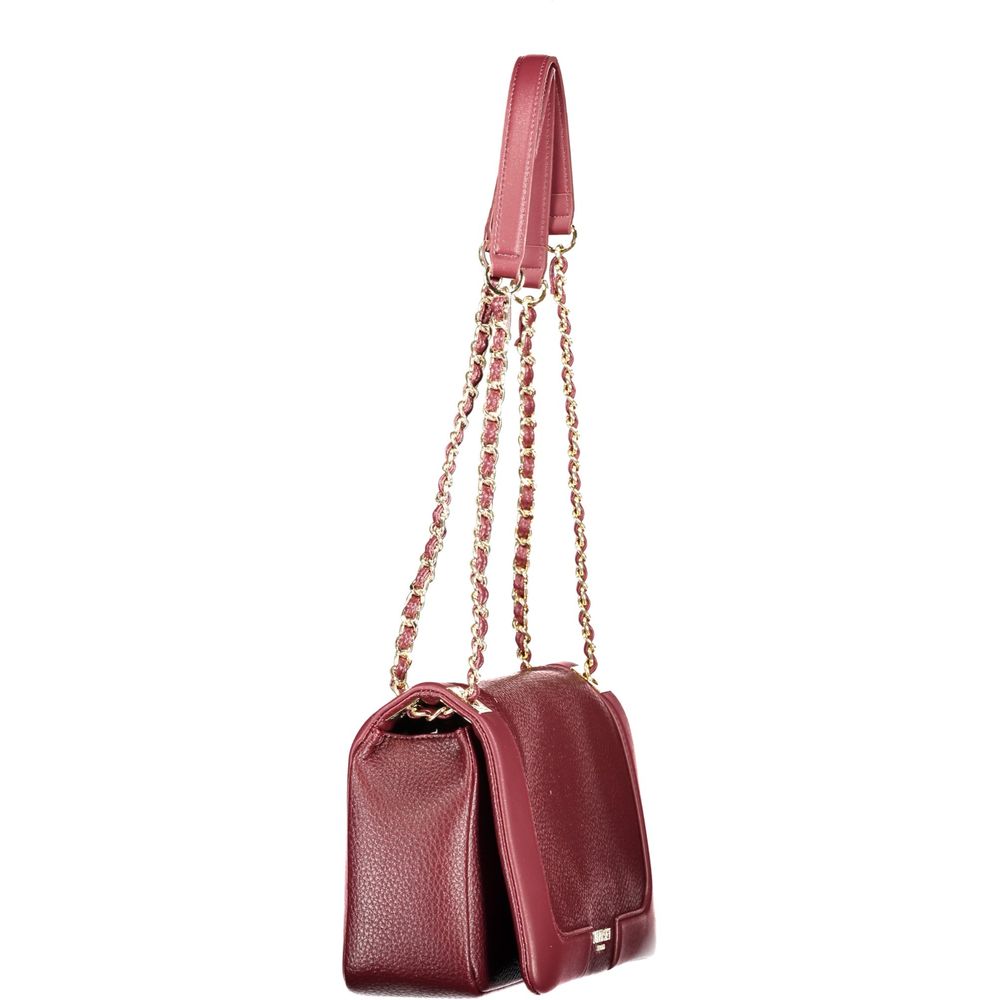 Red Polyurethane Women's Bag