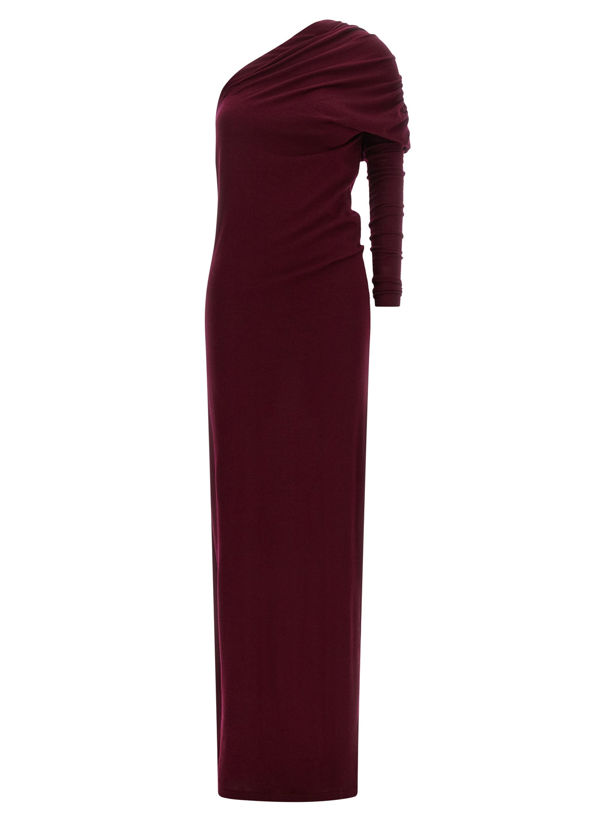 Bordeaux Merino Wool Long Dress