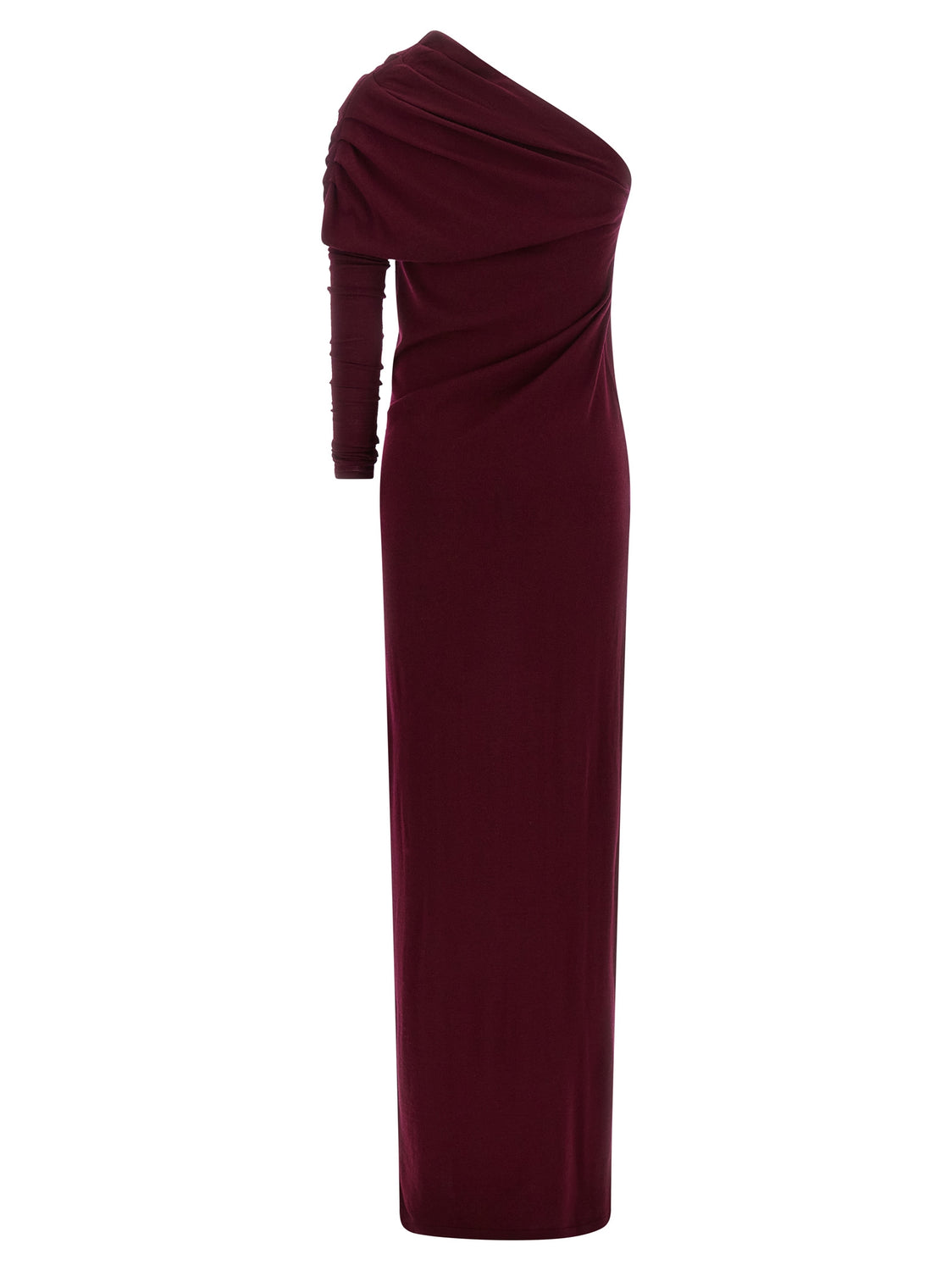 Bordeaux Merino Wool Long Dress