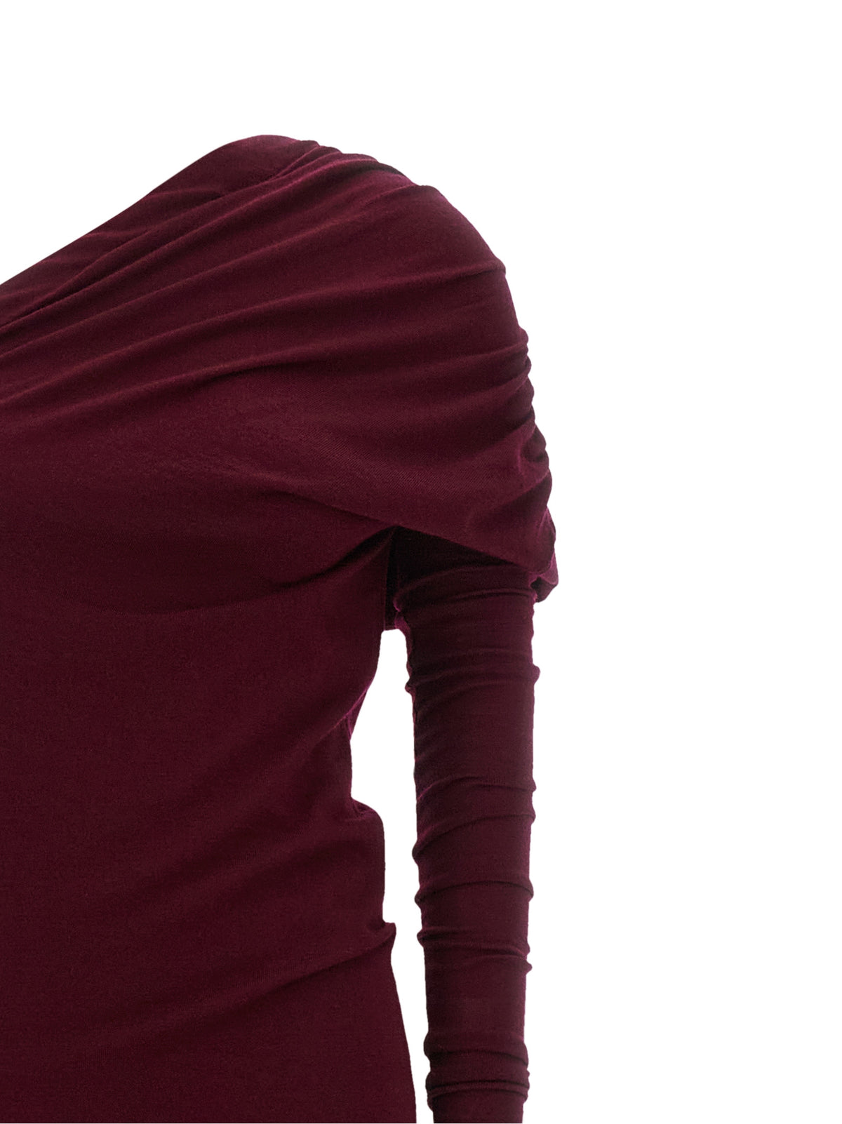 Bordeaux Merino Wool Long Dress