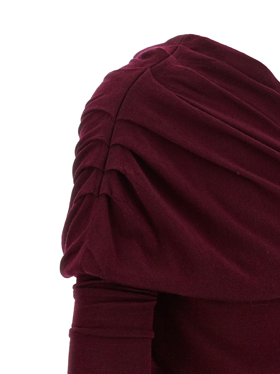 Bordeaux Merino Wool Long Dress