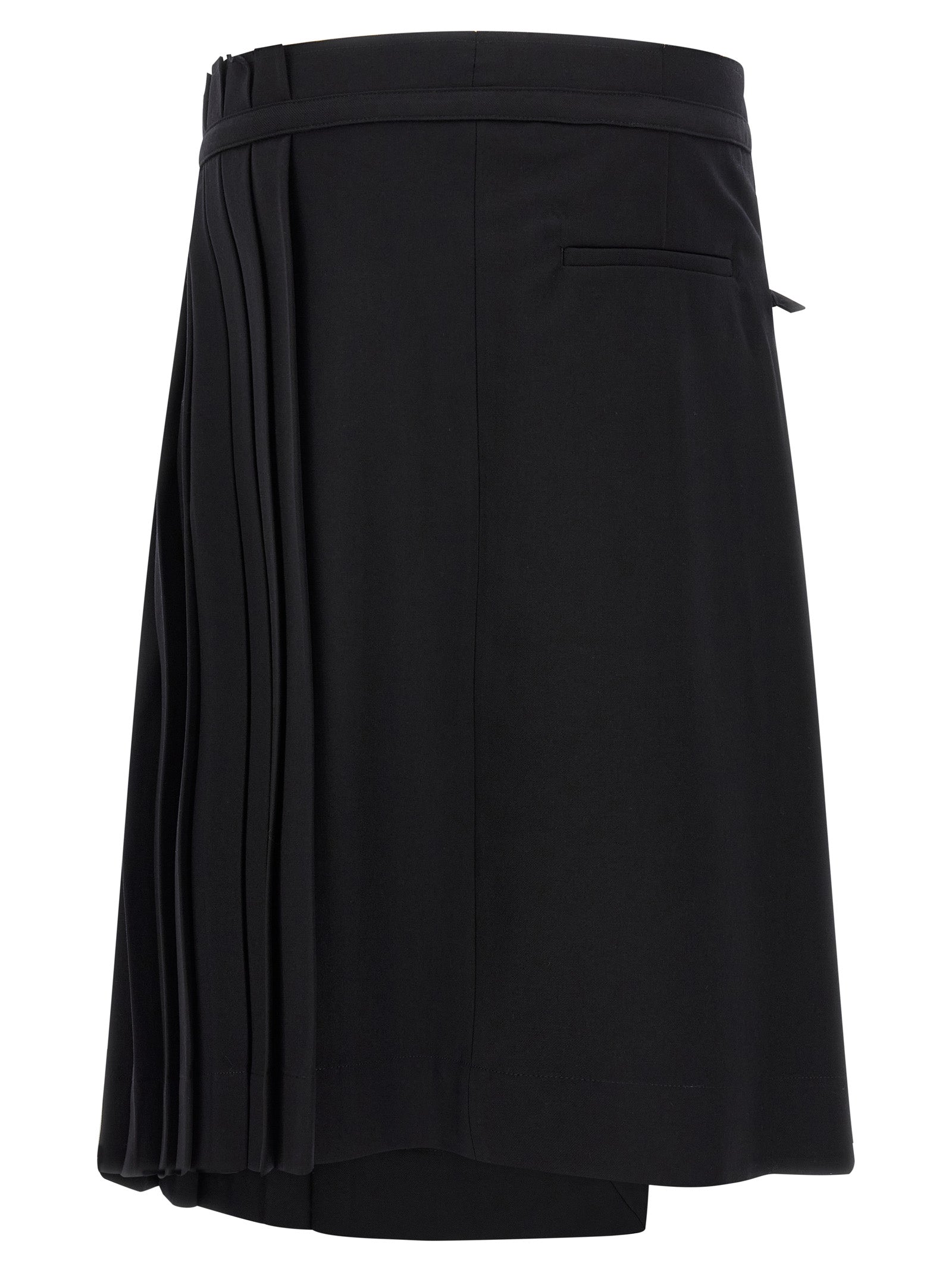 Black Wool Long Skirt