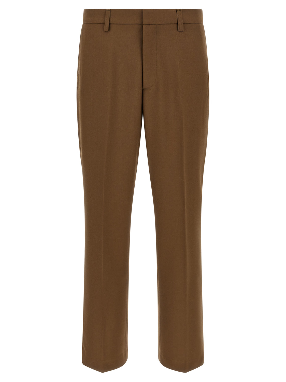 Brown Polyester Chino Pants