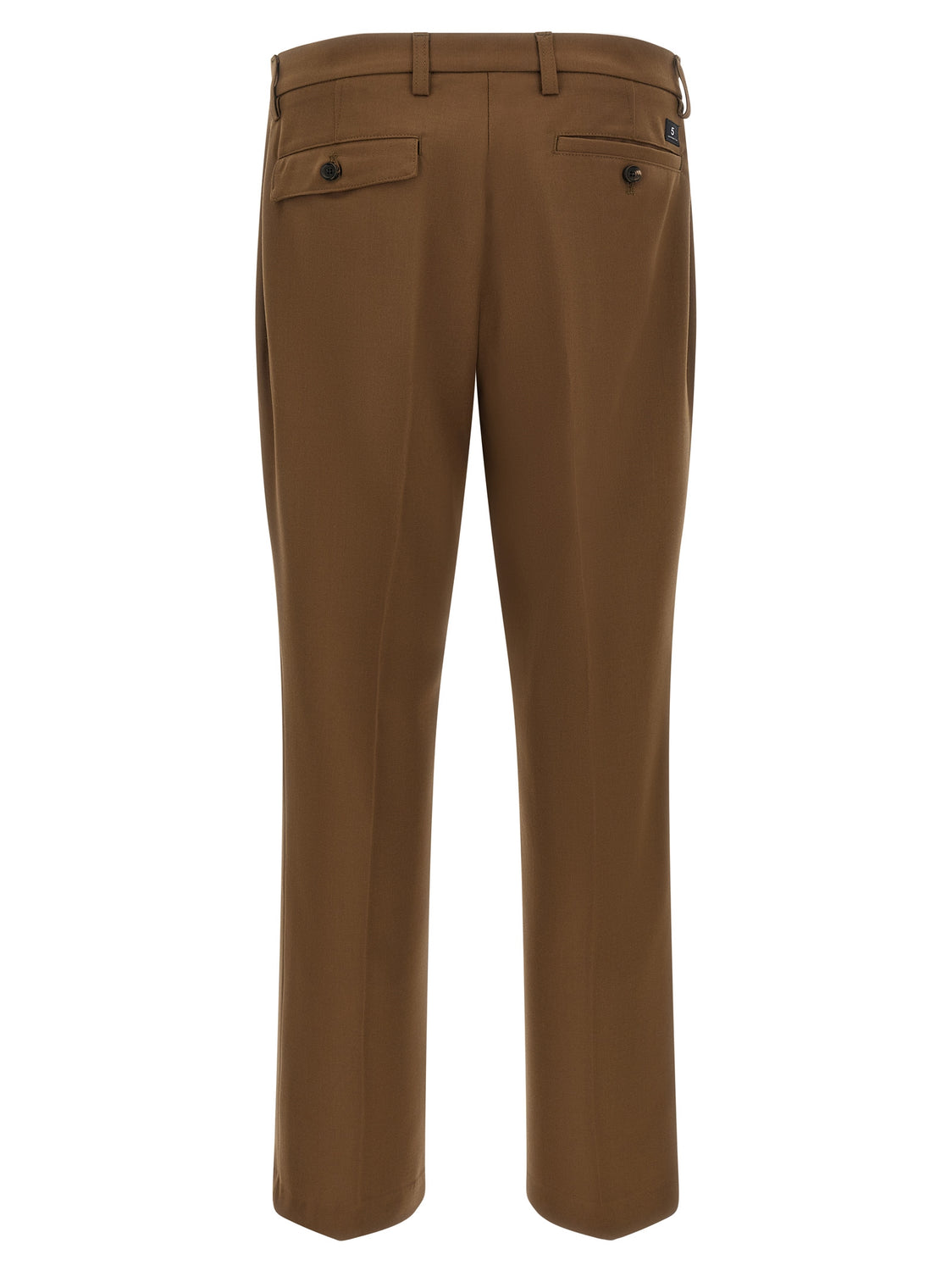 Brown Polyester Chino Pants