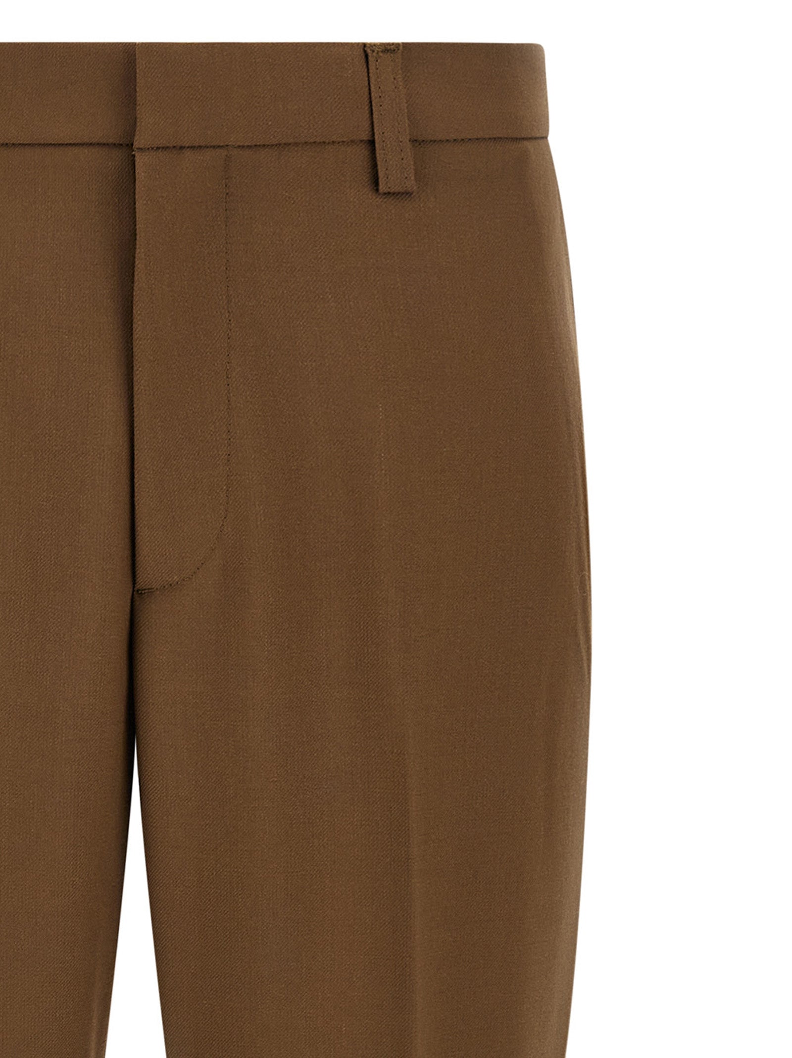 Brown Polyester Chino Pants