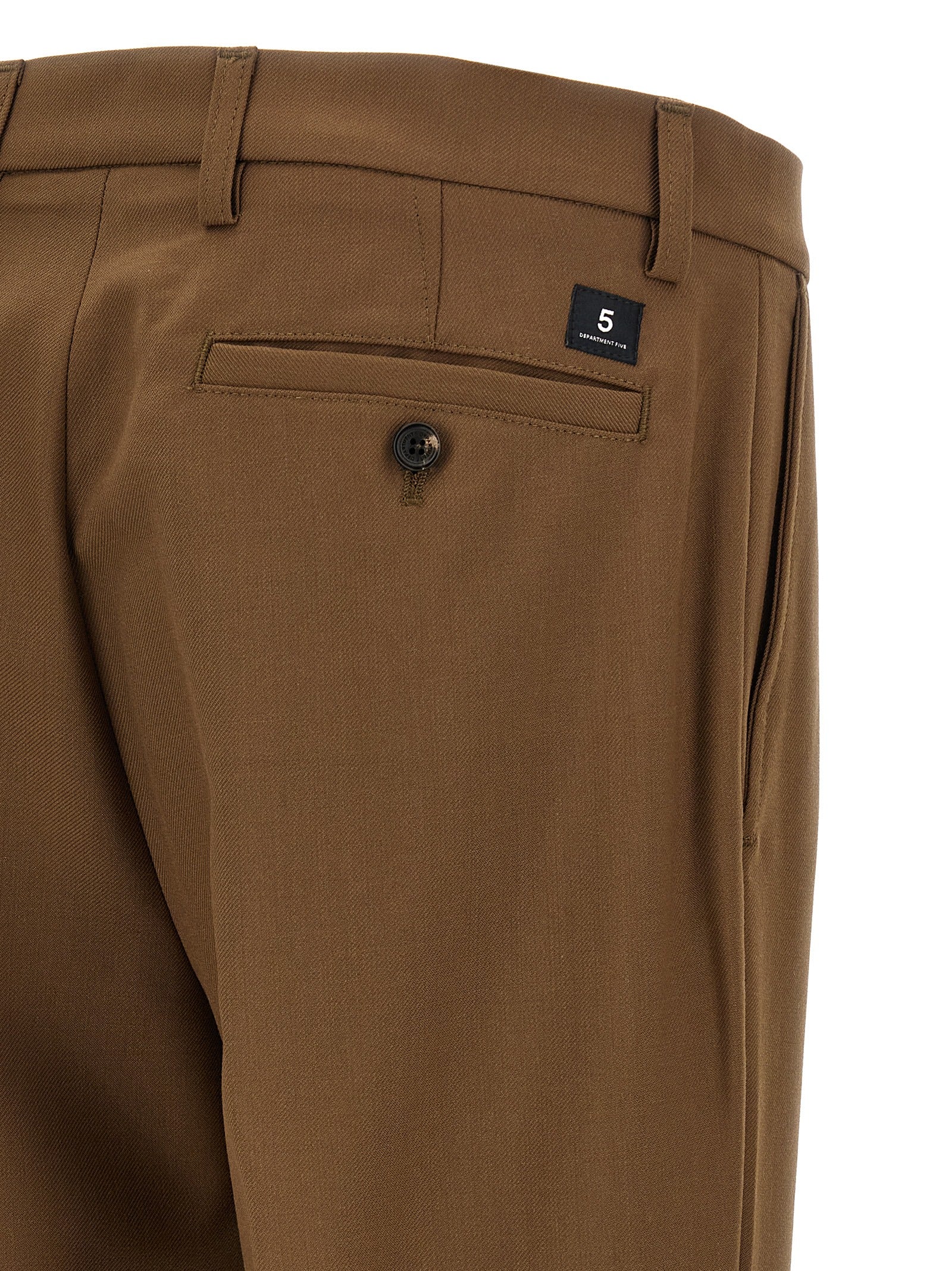 Brown Polyester Chino Pants