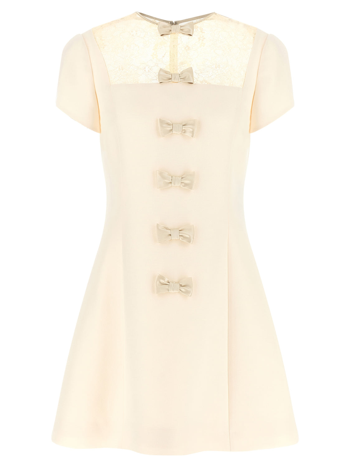 White Virgin Wool Short Dress