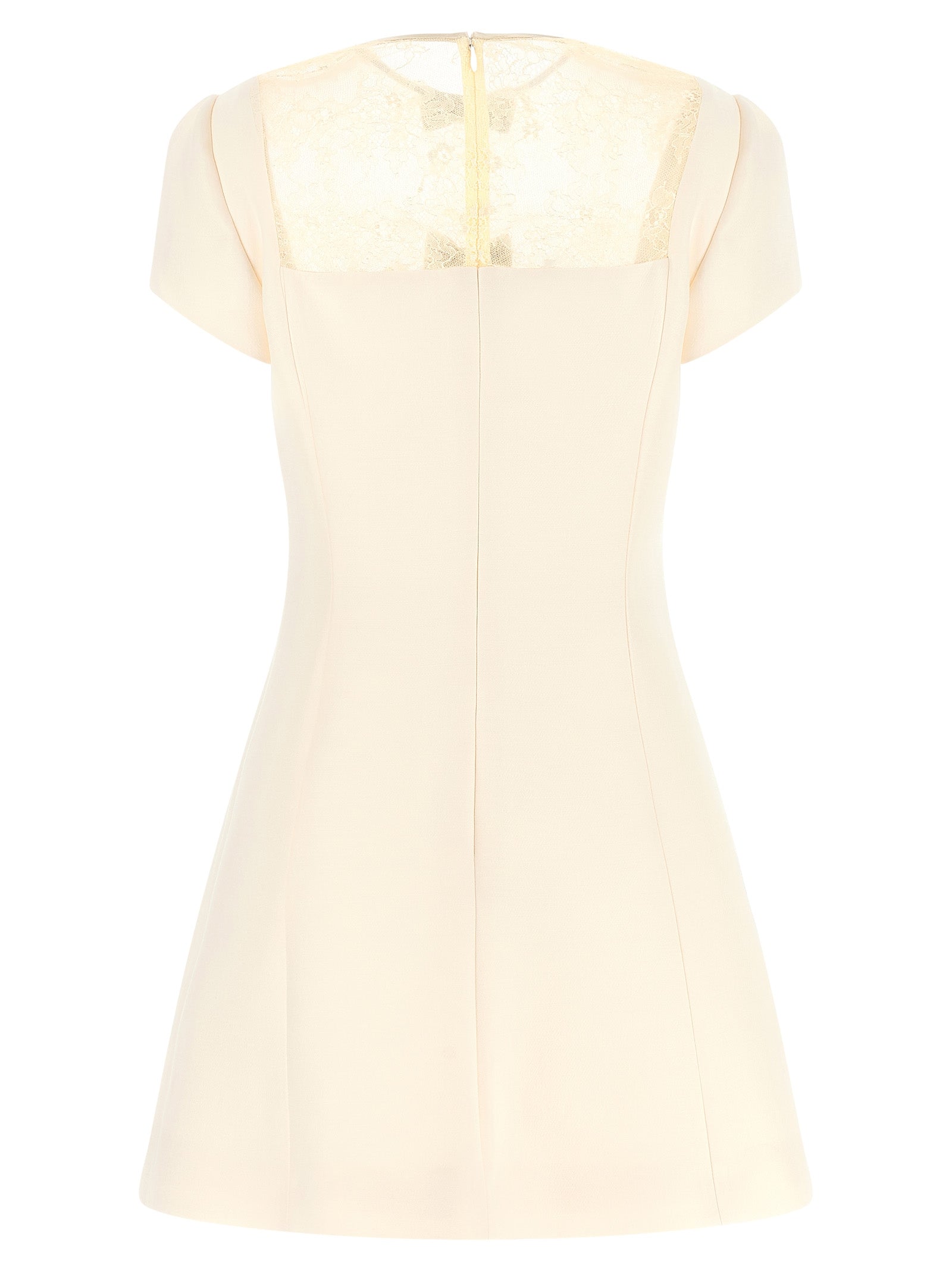 White Virgin Wool Short Dress