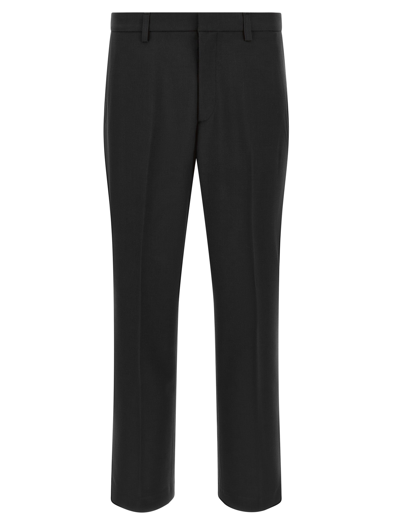 Black Polyester Chino Pants