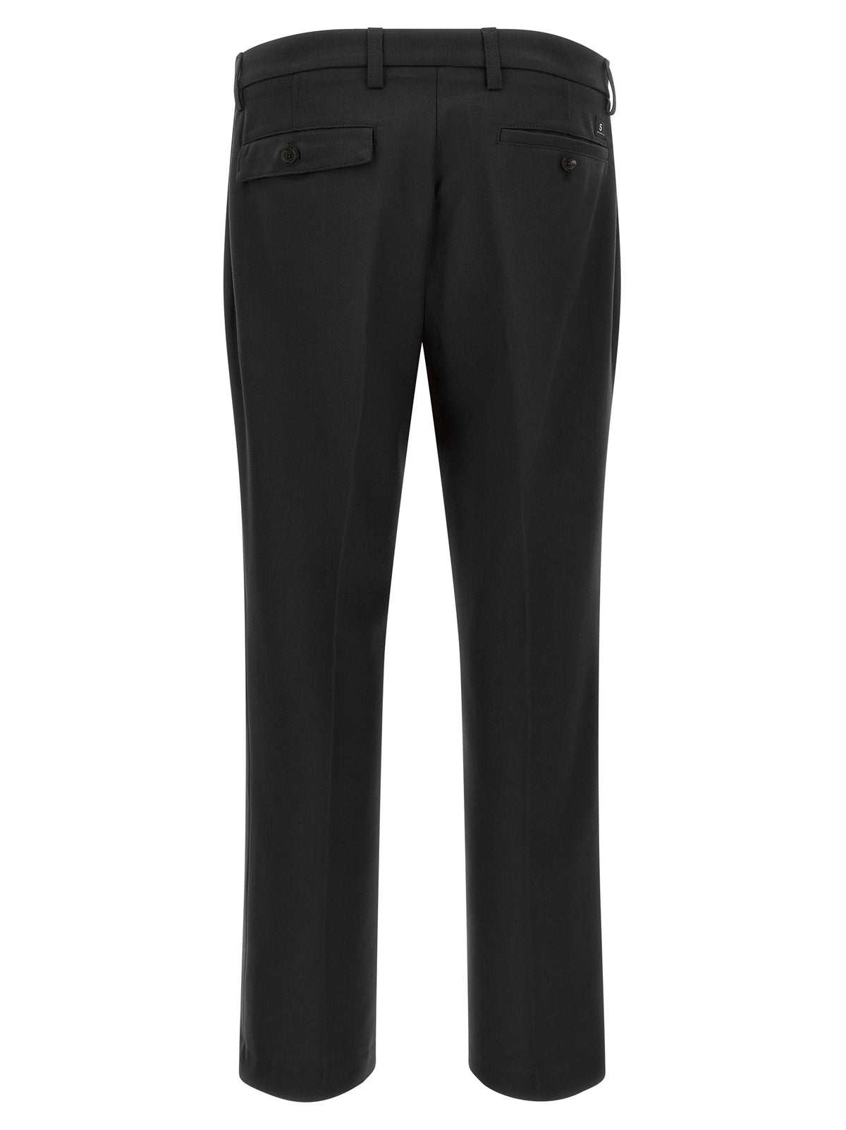 Black Polyester Chino Pants