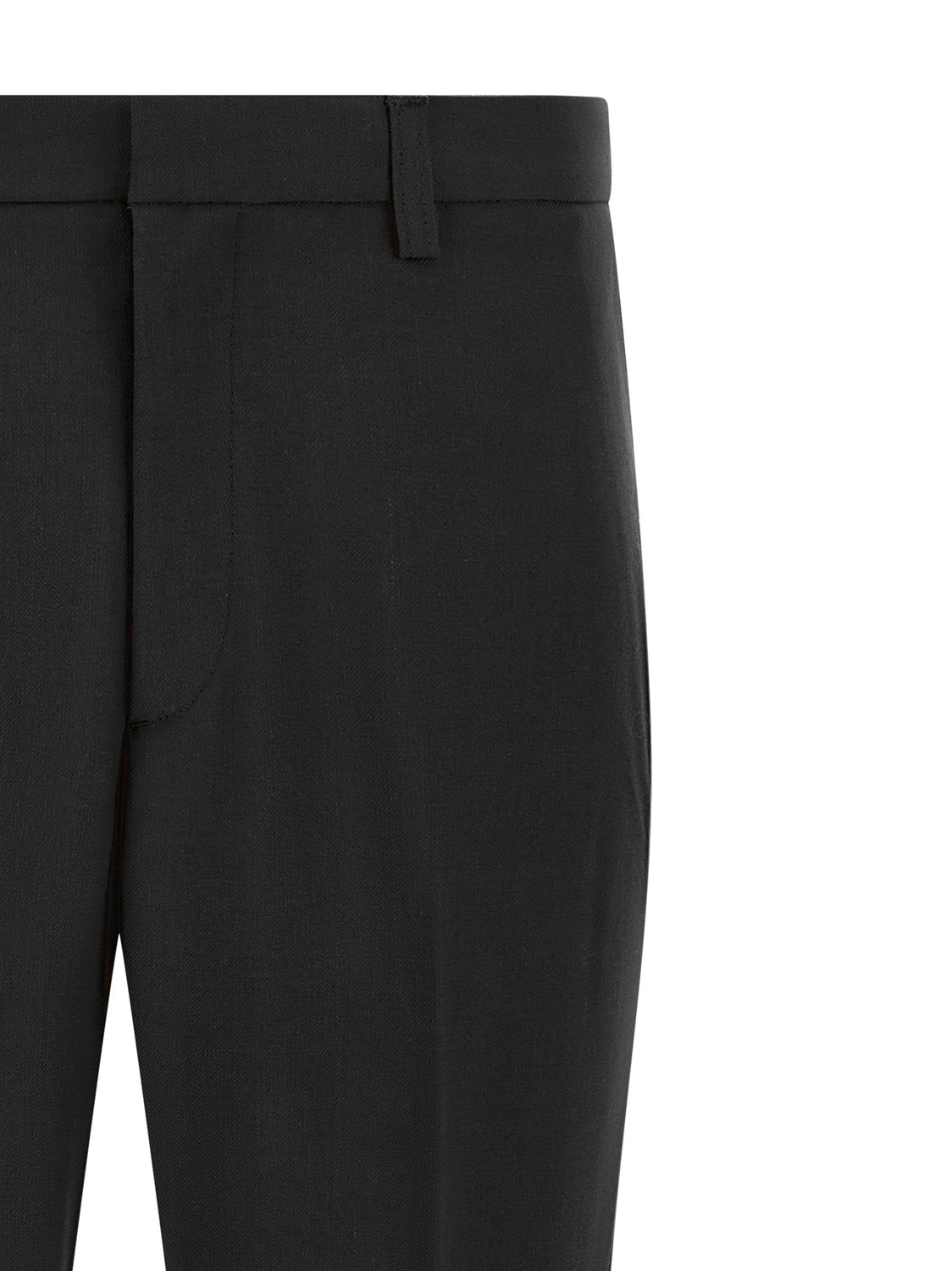 Black Polyester Chino Pants