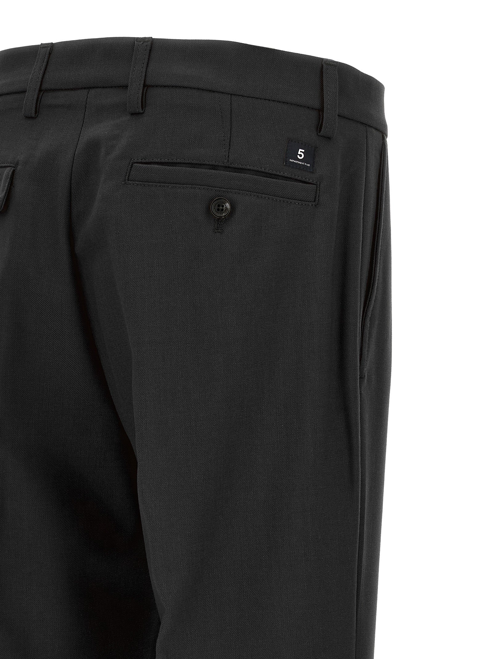 Black Polyester Chino Pants