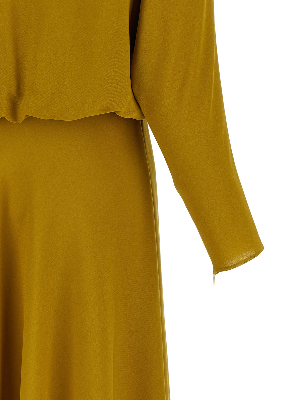Bicolor Silk Midi Dress