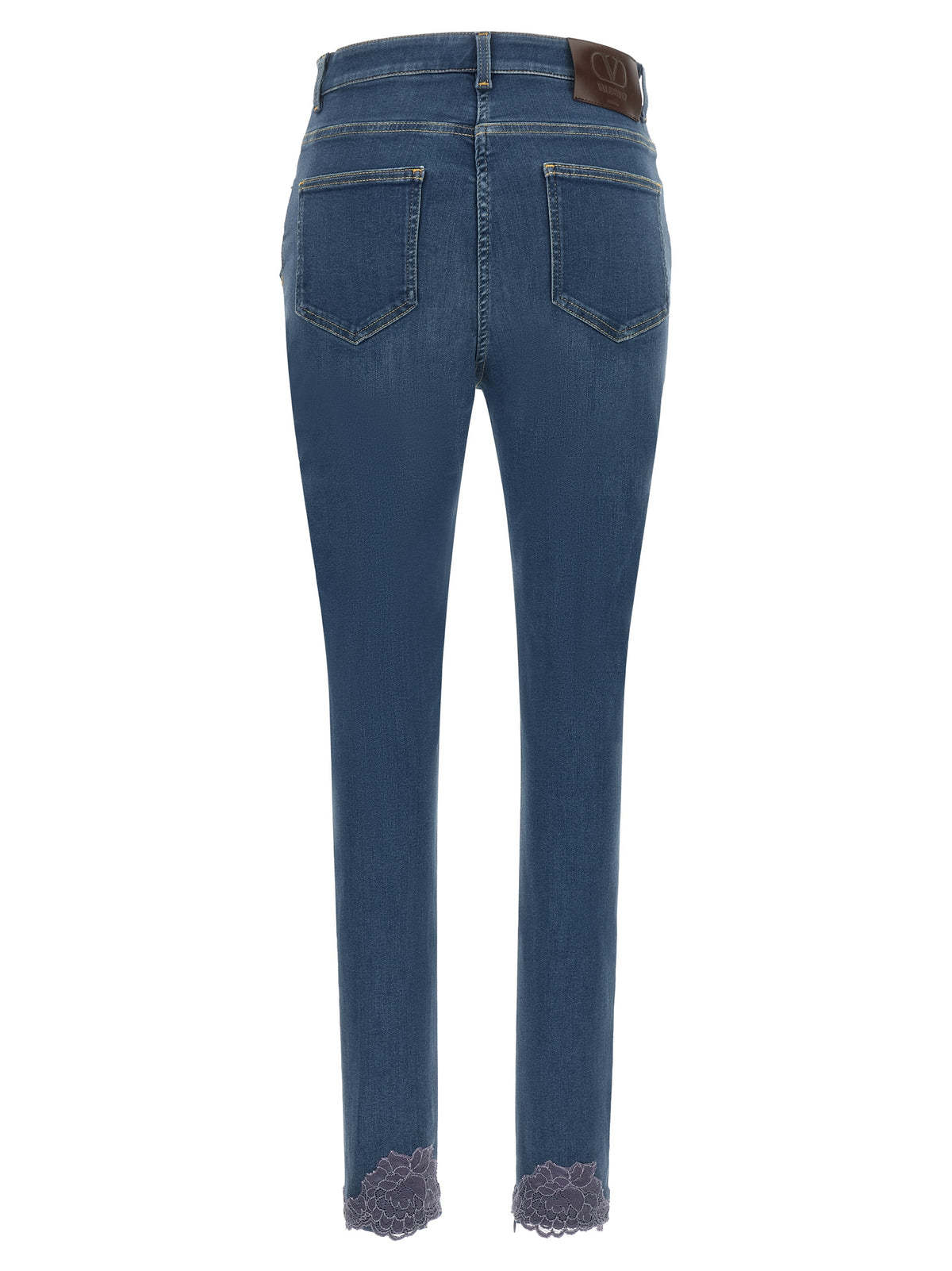 Blue Lamb Fur High-Waisted Jean