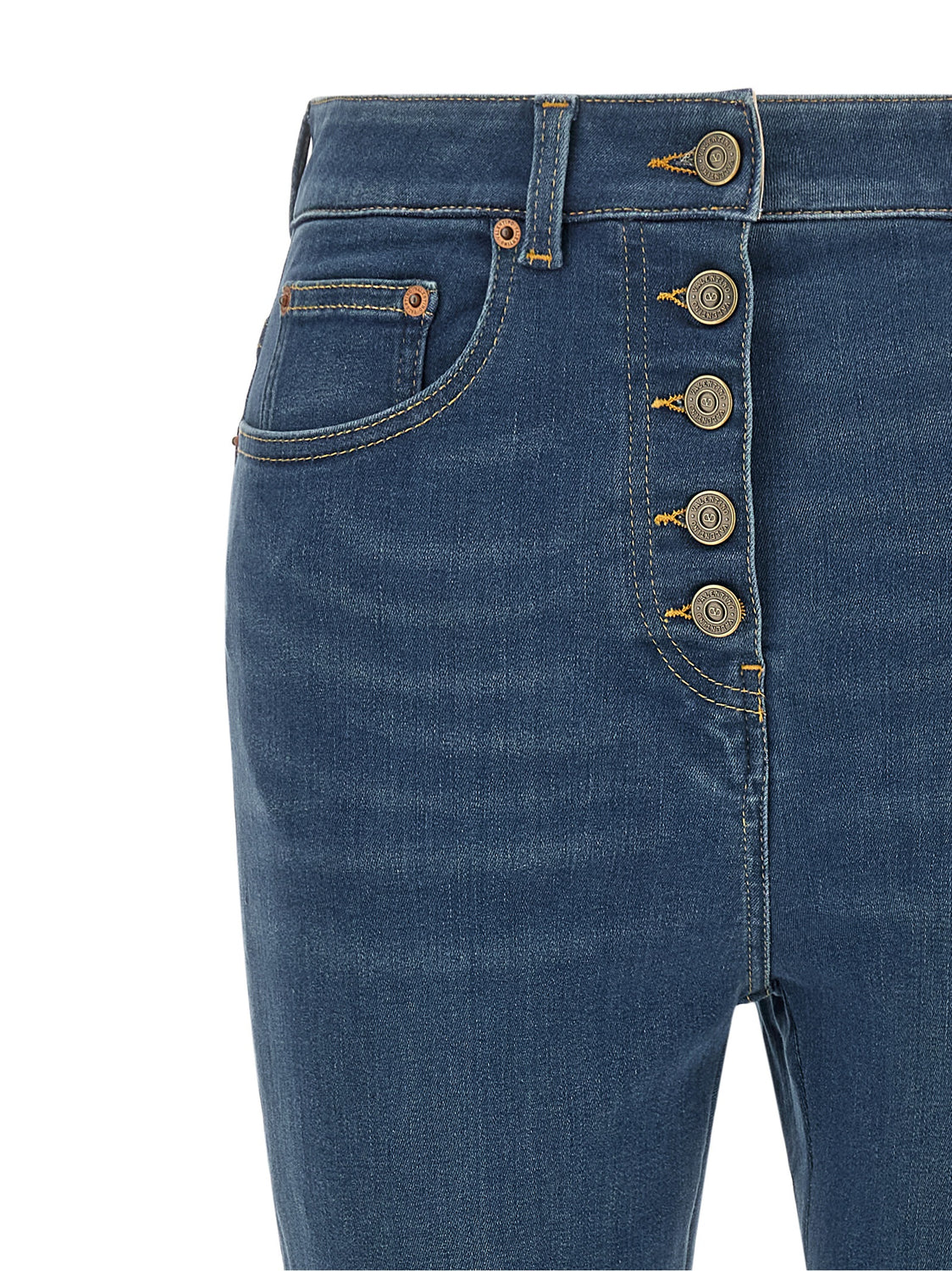 Blue Lamb Fur High-Waisted Jean