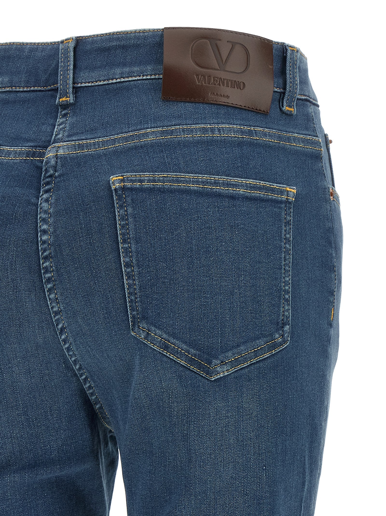 Blue Lamb Fur High-Waisted Jean