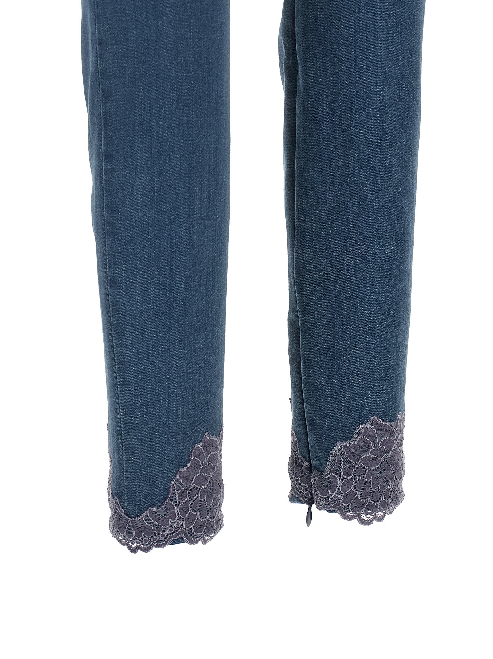 Blue Lamb Fur High-Waisted Jean