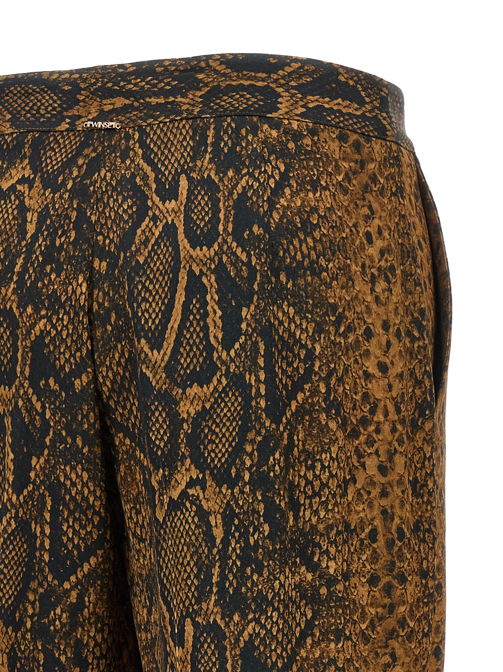 Brown Viscose Casual Pants