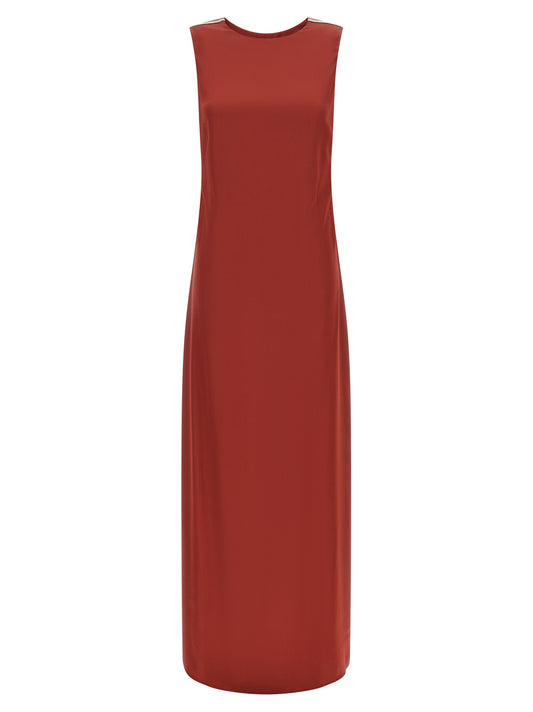 Red Viscose Long Dress
