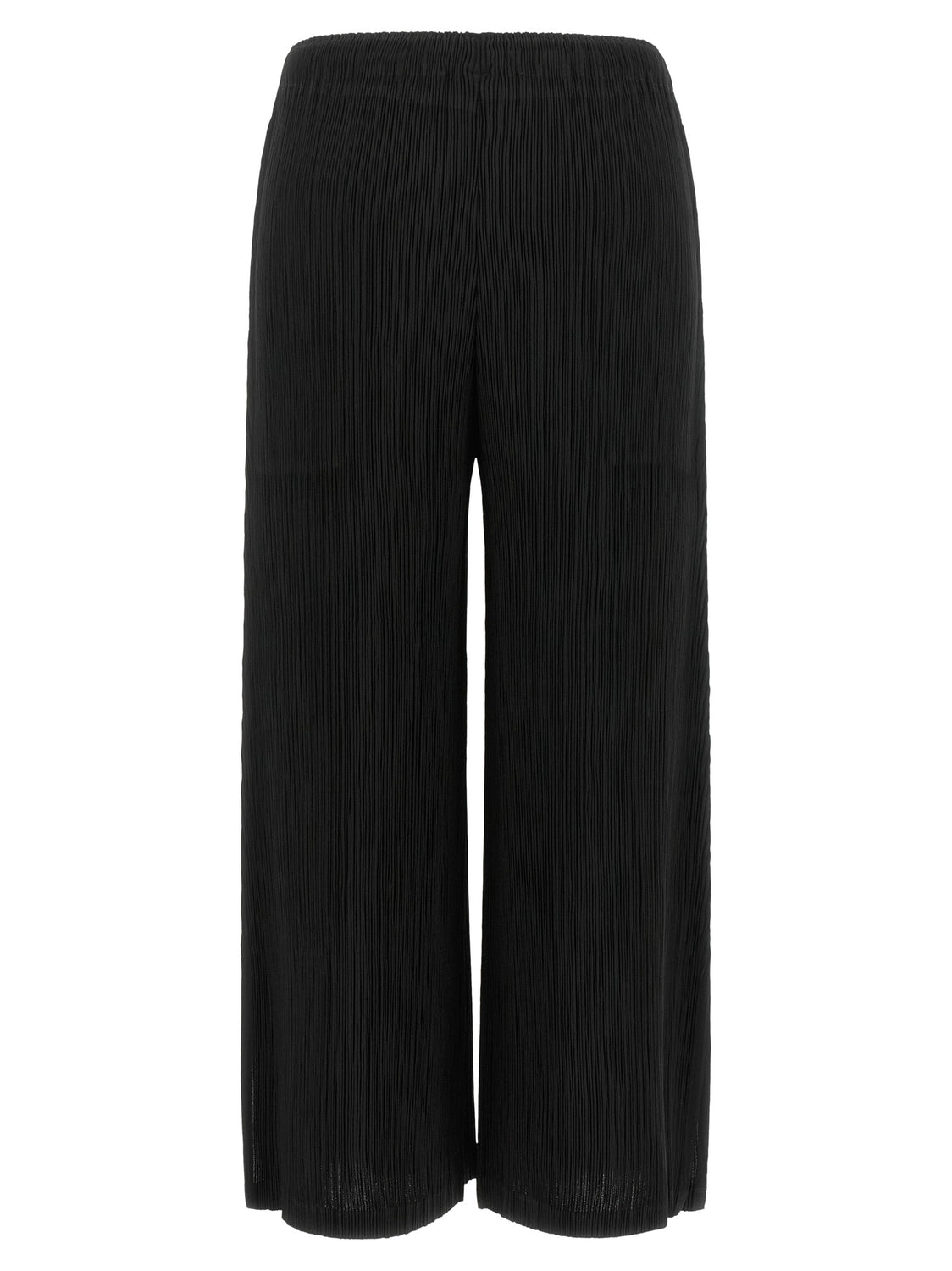 Black Polyester Casual Pants