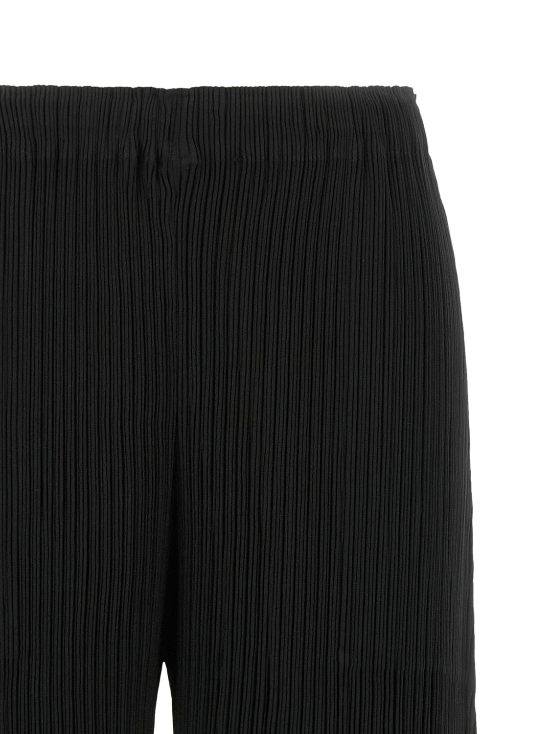 Black Polyester Casual Pants