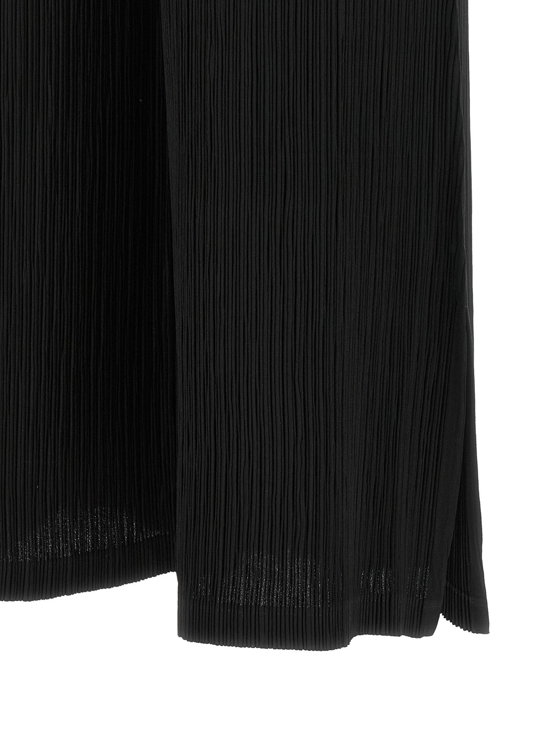 Black Polyester Casual Pants