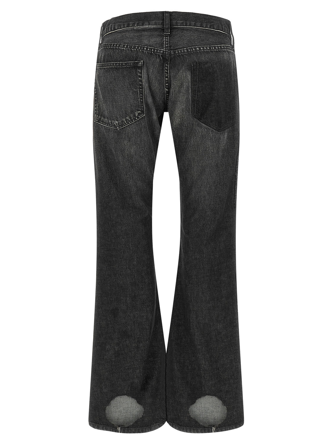 Black Cotton Flared Jeans