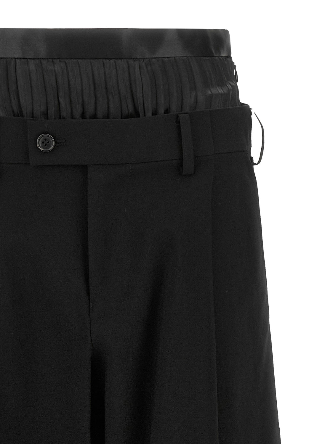 Black Wool Casual Pants