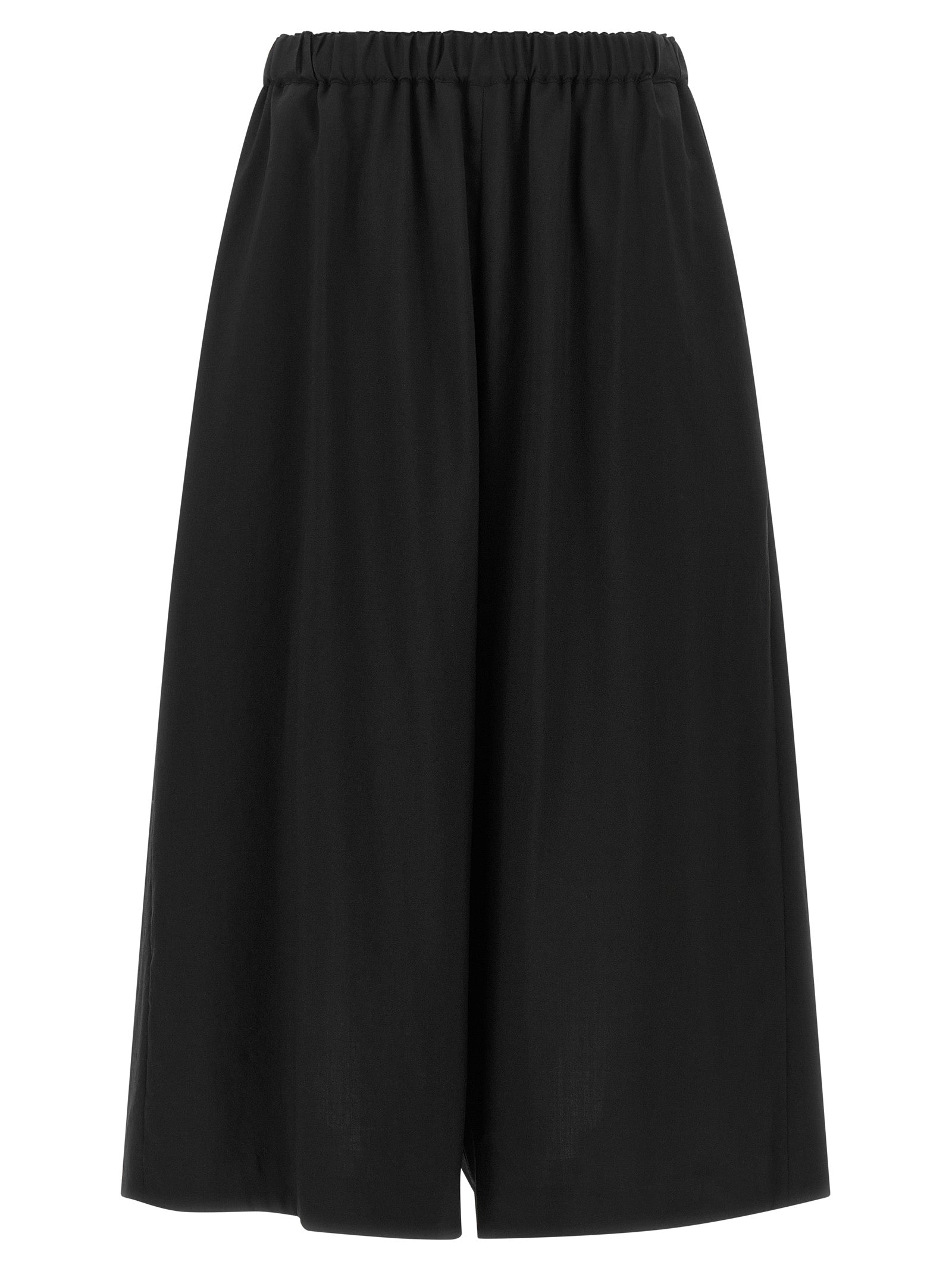 Black Wool Cropped Pants